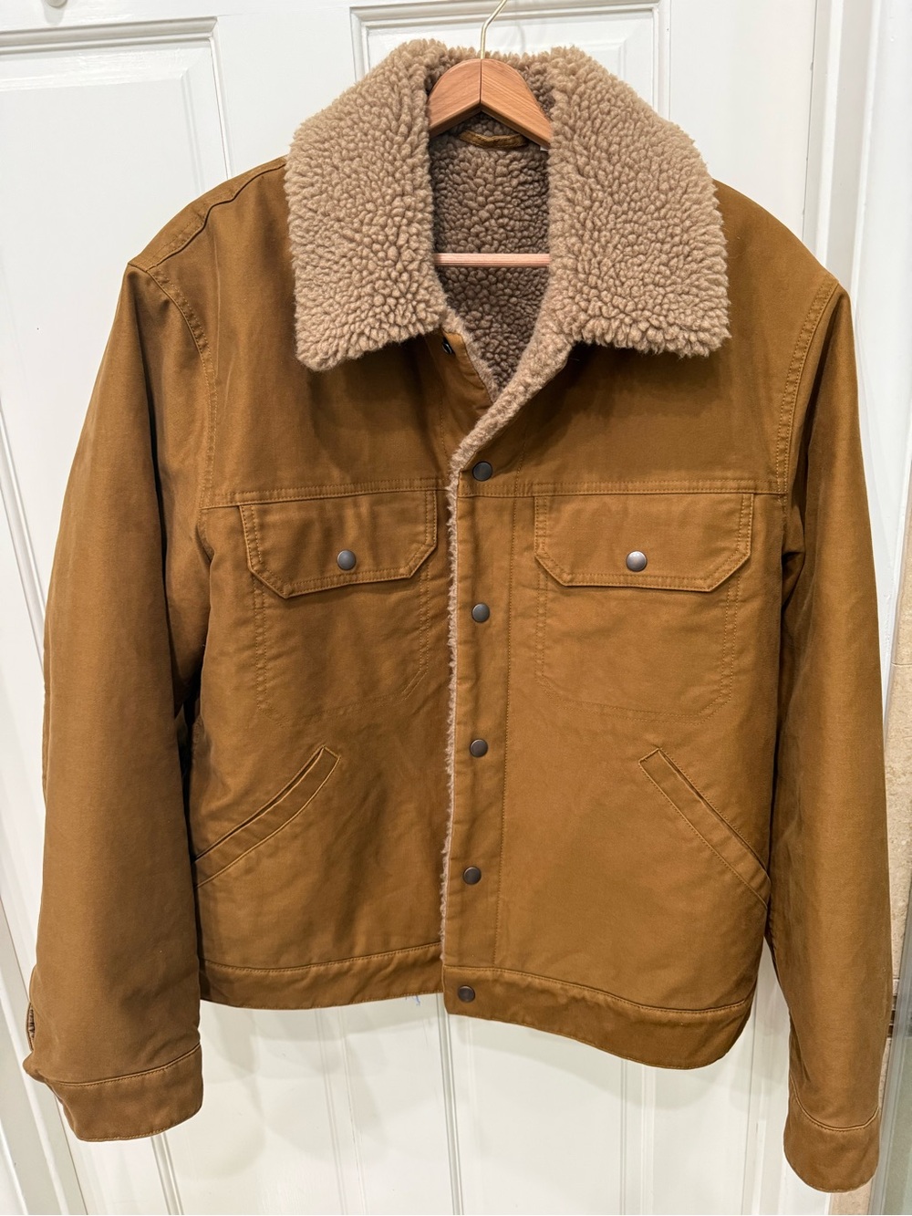 Uniqlo Tan Brown Sherpa-Lined Jacket